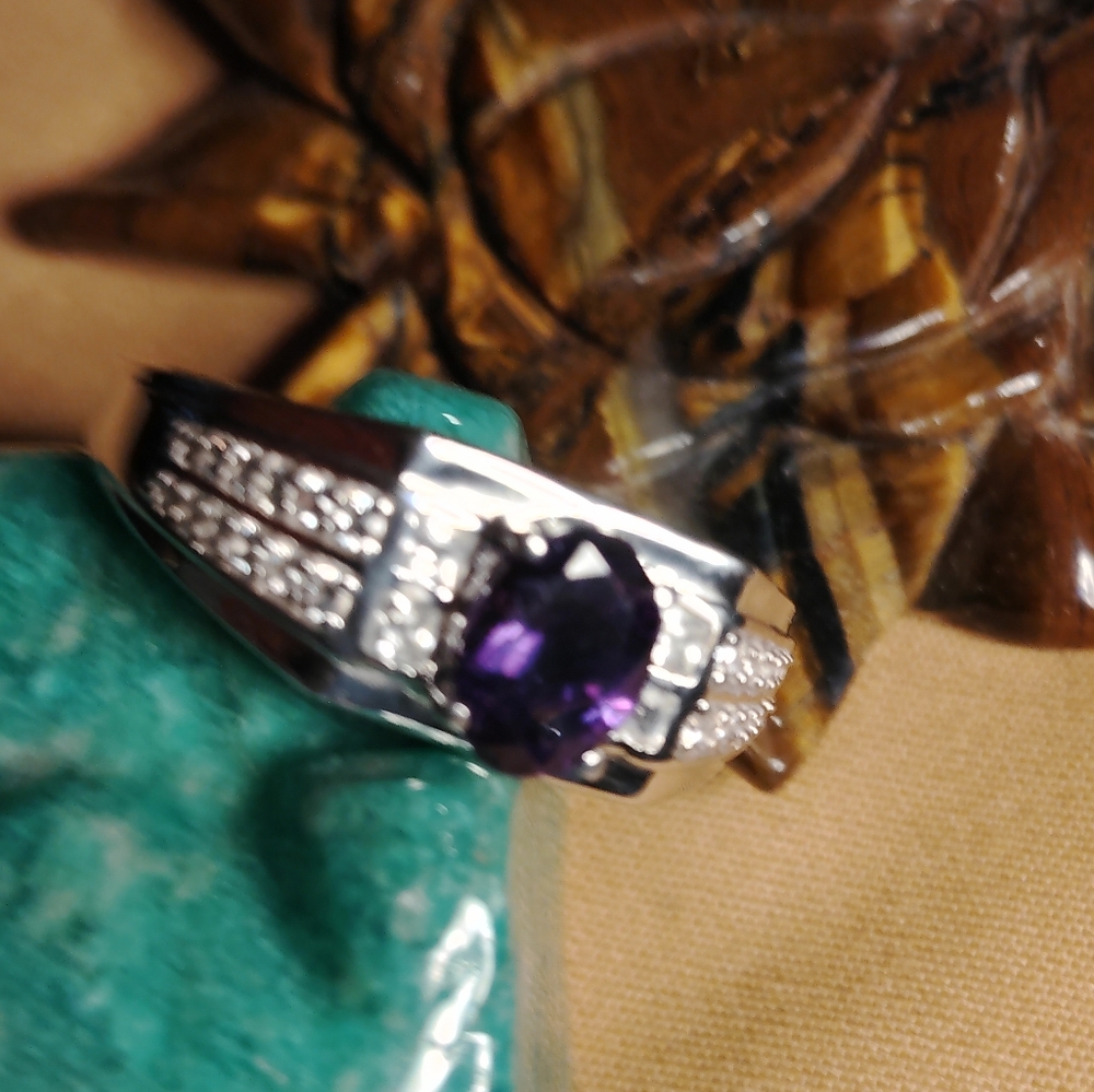MEN'S- 🔥MOROCCAN AMETHYST AND STERLING SILVER RING. SIZE 12